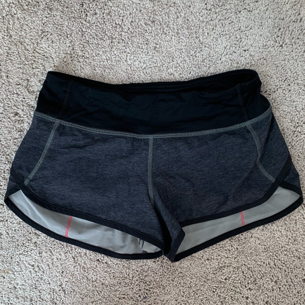 Lululemon Speed Shorts Size 2  Gray with pink